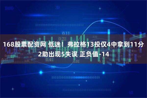 168股票配资网 低迷！弗拉格13投仅4中拿到11分2助出现5失误 正负值-14