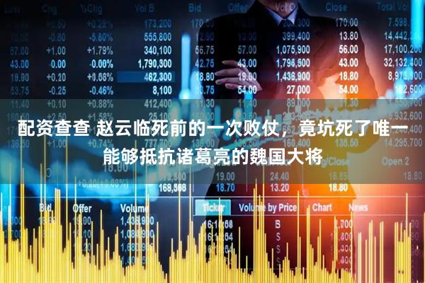 配资查查 赵云临死前的一次败仗，竟坑死了唯一能够抵抗诸葛亮的魏国大将